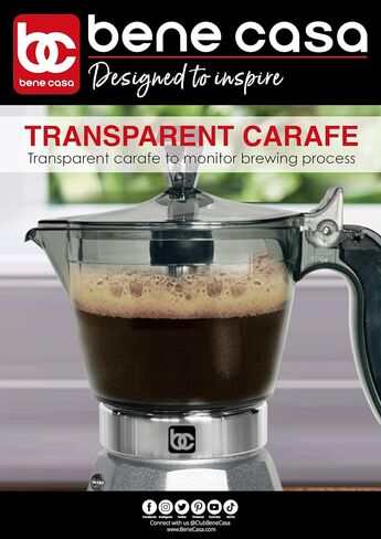 Bene Casa Black Portable Electric Espresso Maker/Cafetera ، 1-3 أكواب/طلقات (1 ، أسود) in Saudi Arabia