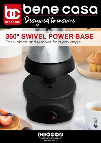 Bene Casa Black Portable Electric Espresso Maker/Cafetera ، 1-3 أكواب/طلقات (1 ، أسود) in Saudi Arabia
