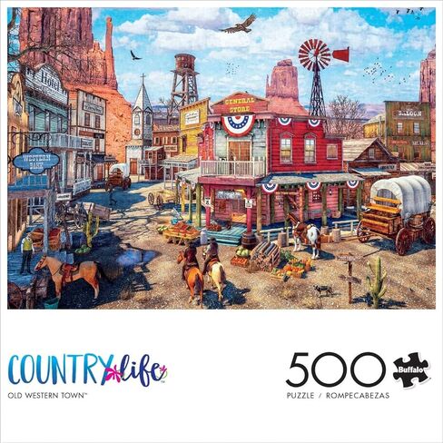 بافالو جيمز - احجية الصور المقطوعة من كونتري لايف - المدينة الغربية القديمة - 500 قطعة in Kuwait