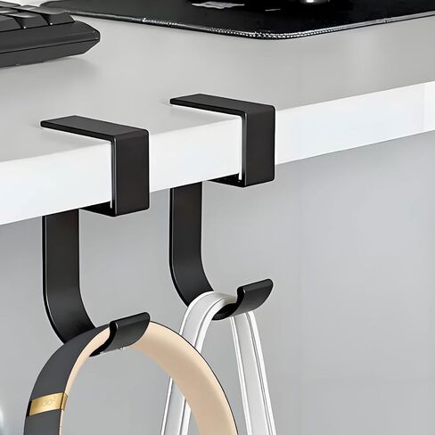 JAKO Headphone Stand, Headset Stand for Desk Aluminum Alloy Headphone Holder Hanger with Fit for Computer Accessories, Study Desk Hook for Xbox/PS4 Gaming Headset, Office, Computer Desk (2 Pcs Black) in Kuwait