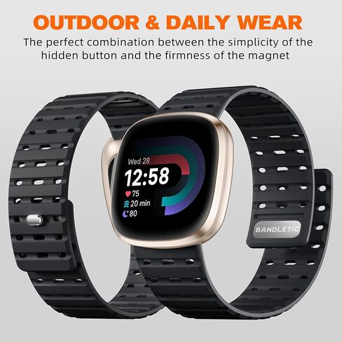 Watchband Magnetic متوافق مع Fitbit versa 3 فرق للرجال والنساء ، حزام بديل للرياضة الخفيفة الوزن القابلة للتنفس لـ Fitbit Versa 4/Sense 2/Sense in Kuwait