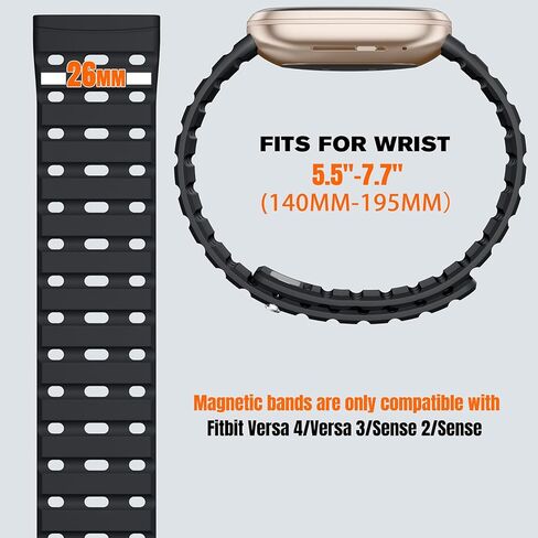 Watchband Magnetic متوافق مع Fitbit versa 3 فرق للرجال والنساء ، حزام بديل للرياضة الخفيفة الوزن القابلة للتنفس لـ Fitbit Versa 4/Sense 2/Sense in Kuwait