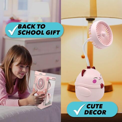 Cute Animal Table Top Yellow Fan USB-C, Fun Office Desk Accessories, Desk Fans Small Quiet Electric Plug In, Small Plug In Fan, Table Fans, Cubical Accessories for Work (Green) in Saudi Arabia