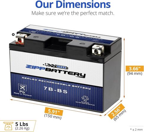 Zipp Battery YTX30L-BS Maintenance Free Replacement Battery for ATV, Motorcycle, Snowmobile, and UTV: 12 Volts, 3 Amps, 30Ah, Nut and Bolt (T3) Terminal in Saudi Arabia