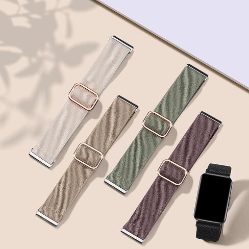 5 Pack Stretchy Nylon Compatible with Samsung Galaxy Fit 3 Watch Band, Adjustable Wristbands Sport Strap Loop for Galaxy Fit 3 SM-R390 Smartwatch Accessories - Soft, Lightweight, Elastic in Kuwait