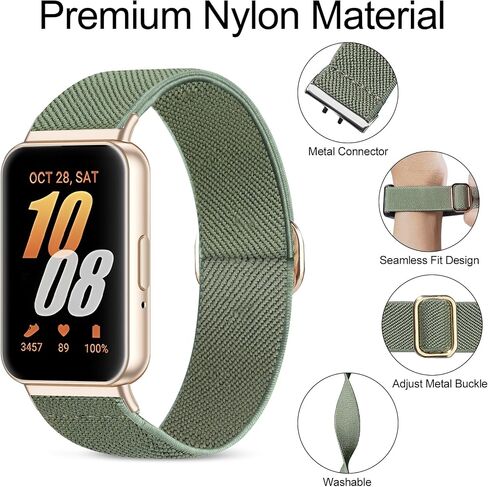 5 Pack Stretchy Nylon Compatible with Samsung Galaxy Fit 3 Watch Band, Adjustable Wristbands Sport Strap Loop for Galaxy Fit 3 SM-R390 Smartwatch Accessories - Soft, Lightweight, Elastic in Kuwait