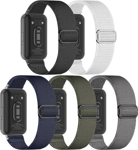 5 Pack Stretchy Nylon Compatible with Samsung Galaxy Fit 3 Watch Band, Adjustable Wristbands Sport Strap Loop for Galaxy Fit 3 SM-R390 Smartwatch Accessories - Soft, Lightweight, Elastic in Kuwait