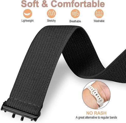 5 Pack Stretchy Nylon Compatible with Samsung Galaxy Fit 3 Watch Band, Adjustable Wristbands Sport Strap Loop for Galaxy Fit 3 SM-R390 Smartwatch Accessories - Soft, Lightweight, Elastic in Kuwait