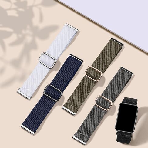 5 Pack Stretchy Nylon Compatible with Samsung Galaxy Fit 3 Watch Band, Adjustable Wristbands Sport Strap Loop for Galaxy Fit 3 SM-R390 Smartwatch Accessories - Soft, Lightweight, Elastic in Kuwait