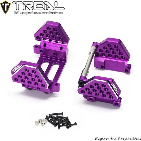 TREAL Aluminum 7075 Front & Rear Shock Mounts for TRX-4M 1/18 Upgrades Parts (Purple) in Saudi Arabia