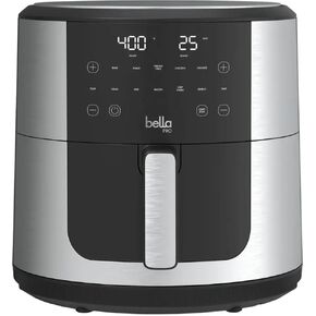 Bella Pro Series 8-QT Smart Touchscreen Air Fryer-سعة عالية ، طهي خالٍ من الزيت ، تقنية هش ، قوة 1700 واط ، 8 إعدادات مسبقة ، آمنة غسالة الصحون ، تصميم الفولاذ المقاوم للصدأ (الطوب)