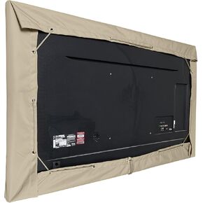 Covermates Outdoor Half TV Cover – Various Sizes, Durable Polyester, Weatherproof, Dustproof, Draw Cord Closure, Outdoor TV Covers, 65-68 Inch Screen Size, Khaki