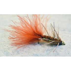 Weighted Bead Head Brown Woolly Bugger Streamer Fly with Rubber Legs & Flash Tied on Mustad Signature Hooks - 6 Flies