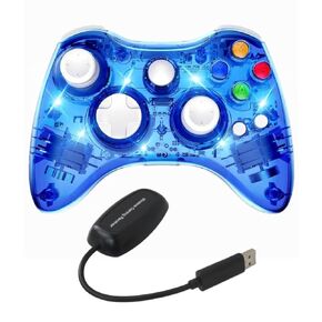 Colorpp 2.4Ghz Wireless Gamepad Gaming Joypad Controller Built-in with 7-LEDs with Blinking Function Work for Xbox 360