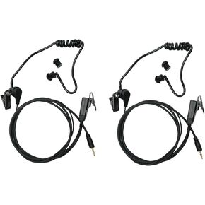 Walkie Talkie Earpiece Mic PTT Compatible with Cobra RX380 RX680 ACXT545 ACXT645 PX650 PX655 RX380 RX680 Two Way Radio with Black Acoustic Tube Headset,2Pack