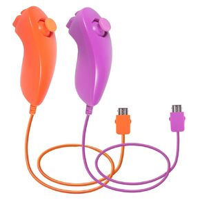 Dliaonew 2 Psck Nunchuck Controller Remote Joystick for Wii/Wii U Console (Green and Orange)