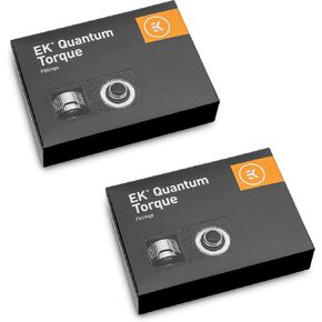 EKWB EK-Quantum Torque HDC-16 Compression Fitting, 12-Pack, 16mm OD, Black, G1/4" Thread, Desktop Compatible