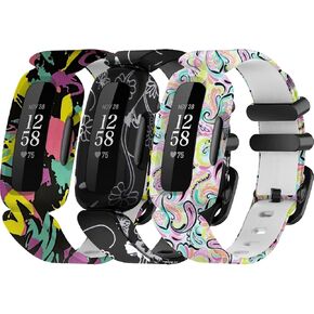 E ECSEM Watch Wristbands Compatible with Fitbit Ace 3 Band Replacement Adjustable Sport Strap Breathable Silicone Bands for Fitbit Ace 3