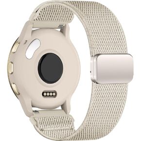 22mm Magnetic Stretchy Nylon Band Compatible with Garmin Vivoactive 4/Venu 3/Venu 3, Solo Loop Elastic Sport Strap Wristband Replacement for Forerunner 265/255/255 Music Women Men