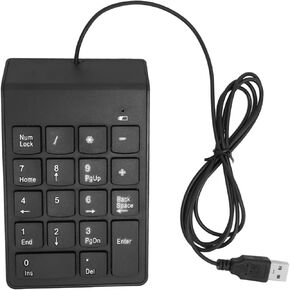 Numeric Keypad - 18 Keys USB2.0 Wired Numpad with Ergonomic Design for Comfortable Use, Silent, and Wide Compatibility
