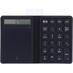 Yoidesu 23 Keys Numeric Keypad Wireless Number Pad with Touchpad Calculator 3 in 1 Foldable Ultra Thin Design Multi Device Switching for Win OS X Laptop Tablet PC