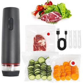 Handheld Vacuum Sealer for Food with Visible Water Tank, Portable Vacuum Sealer Machine, Compact Cordless Food Sealer with 30 Reusable Vacuum Bags for Food Preservation & Storage