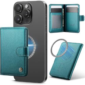 for Magsafe Wallet, Strongest Magnetic Phone Wallet with RFID Blocking 6 Card Holder Slots Men Women Minimalist Slim PU Leather with Kickstand for iPhone 16/15/14/13/12 Series, Vintage Pink