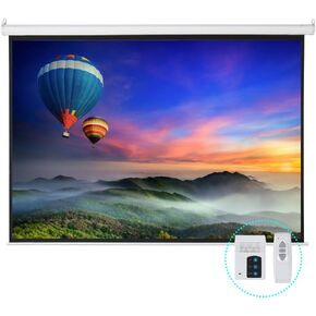 Motorized Projector Screen with Remote Control, Portable Indoor Outdoor Movie Screen, 100" Wrinkle-Free Lightweight 4:3