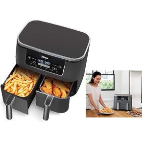 Ninja DZ100 Foodi 4-in-1, 8-qt., 2-Basket Air Fryer with DualZone Technology, DZ100 8-qt BLACK