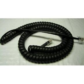 25-Pack Flat Black 12' Ft Handset Cords Compatible with Yealink IP Phone SIP T4 T4S T5 T5S Series T40P T41P T41S T42P T42S T46G T48G T48S T49G T56A T58A Charcoal Receiver Curly Coil Lot