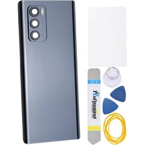 Aurora Gray Acrylic Glass Back Cover Replacement for LG Wing 5G LMF100N with Precut Adhesive Rear Camera's Frame and Glass Cover,Come with Tool kit