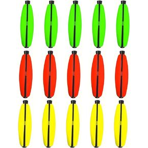 15pcs Float Fishing Tackle Peg Float Fishing Foam Bobbers Fishing Corks Slip Bobbers 1.5/2/2.5/3in