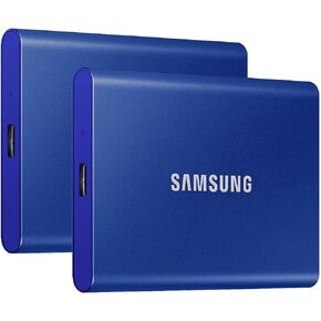SAMSUNG MU-PC2T0H T7 2TB Portable SSD, USB 3.2 Gen2, Blue (2-Pack)