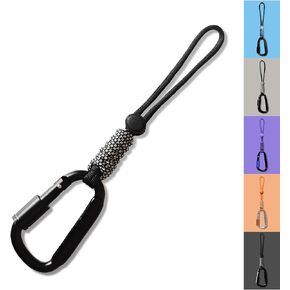Paracord Keychain Carabiner Clip - D Ring Lanyard Hook for Water Bottle, Key, Backpacks and More