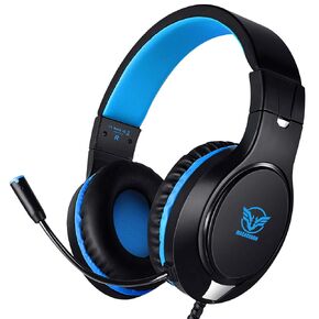Karvipark H-10 Gaming Headset for Xbox One/PS4/PS5/PC/Nintendo Switch|Noise Cancelling,Bass Surround Sound,Over Ear,3.5mm Stereo Wired Headphones with Mic for Clear Chat (Silver)