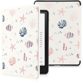 علبة Maycari Silm لـ 6 "New Kindle 11th Generation 2024/2022 تم إطلاقها مع حزام اليد ، وغطاء حالة حماية من جلد PU المتميز مع النوم التلقائي/الاستيقاظ من أجل Kindle 2024/2022 - Pink Clownfish