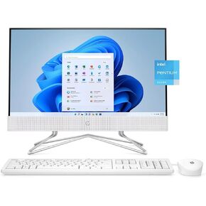 HP 2024 21.5" FHD All-in-One Desktop Intel 4-Core Pentium Silver J5040 Intel UHD Graphics 16GB DDR4 512GB NVMe SSD WiFi AC BT HDMI Webcam RJ45 Wilress KB&Mouse Black Windows 11 Pro w/RE Accessories