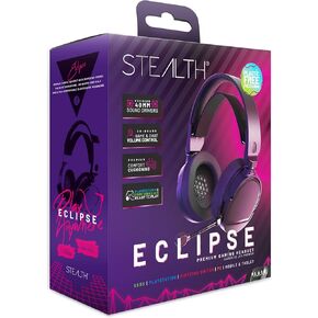 ECLIPSE Over Ear Gaming Headset in Black Compatible with PS4, PS5, XBOX, Switch and PC - with Flexible Mic, 3.5mm Jack, 1.5m Cable, Lightweight, Comfortable and Durable