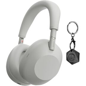 Sony WH-1000XM6 Wireless Noise-Canceling Headphones with QN3 Processor (Silver) Bundle with Swissdigital Bluetooth Locator Chain Compatible with FindMy and Android (2 Items)