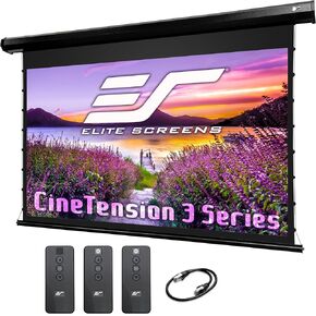 Elite Projector CineTension 3 Projector Screen, 110-inch 16:9, Indoor Electric Motorized Home Theater Automatic Front Projection Movie Office Presentations, TE110HW3, US Based Company 2-Year Warranty