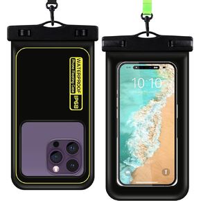 2 Pack Waterproof Phone Pouch, Universal Waterproof Phone Case with Lanyard for iPhone 16/15/14/13/13 Pro Max/Galaxy 21 up to 7.5", IPX8 Waterproof Case Cellphone Dry Bag for Beach Swimming Travel