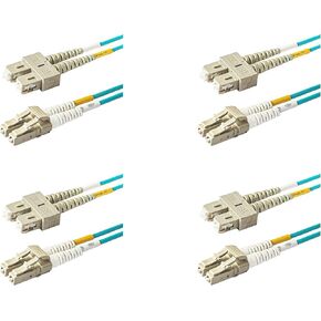 SpeedyFiberTX - 12-Pack 0.50 Meter Multimode OM3 Duplex SC to LC Fiber Patch Cable, Corning OM3 ClearCurve 50/125 Optical Fiber, Fire Retardant Plenum Cable Jacket