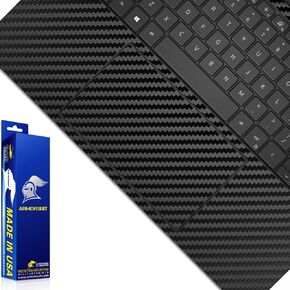 ArmorSuit MilitaryShield Black Carbon Fiber Skin Vinyl Wrap for Dell XPS 15 9500/9510 / 9520/9530 - Palmrest & TouchPad