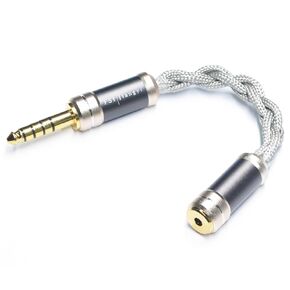 2.5mm Balanced Male to 4.4mm Balanced Female Portable Headphone Adapter Cable 6N Single Crystal Silver Portable Conversion Cable, IEM Adapter Hi-Fi Cable