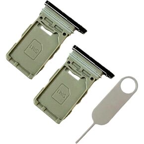 2X SIM Card Tray Slot Holder Replacement for Single Sim Version Samsung Galaxy Galaxy S21 G991 S21+ G996 S21 Ultra G998 Incl Card Ejector pin (Black)