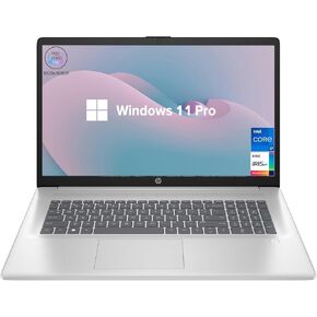 HP 17t Performance Business Laptop, 17.3" FHD, Intel Core i7-1355U, 32GB RAM, 1TB SSD, Fingerprint Reader, HDMI, SuperSpeed USB, Wi-Fi 6, Backlit Keyboard, Windows 11 Pro, Silver