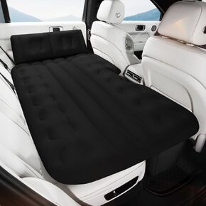 Car Inflatable Mattress for Backseat, Portable Electric Air Bed for Travel, Fast Inflation, Comfortable Sleep Pad for Car, SUV, and RV – Easy Setup and Storage, Black