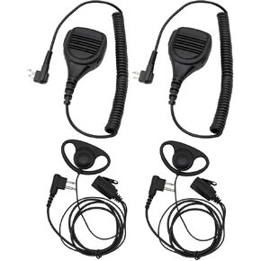(مجموعة 2) لسماعة الأذن TC500 مع MIC و MIC [2025 إصدار جديد] لراديو HYT TC500 TC600 TC610 TC2100 TC446S TC620 TC700EX D شكل الأذن
