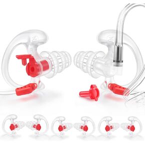 Zeadio Triple Flanged Earpiece, Comfortable Silicone Earmould Earbud Earplug - Medium, Pair of 4, Transparent