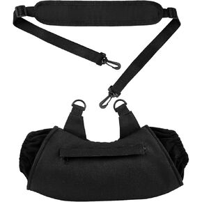 Football Hand Warmer Pouch, Windproof Sports Hand Muffs Warmers with Zipped Pocket Adjustable Strap Soft Football Youth Hand Muffs for Outdoor Football Hiking Camping (Black)